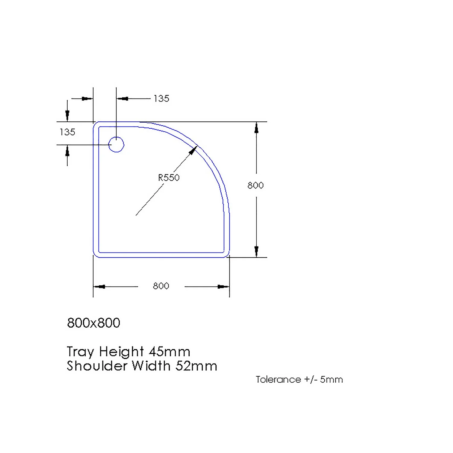 Aqualux Quadrant 800 X 800mm Shower Enclosure And Tray Package 11 Aqualux Quadrant 800 X 800mm Shower Enclosure And Tray Package - Image 9