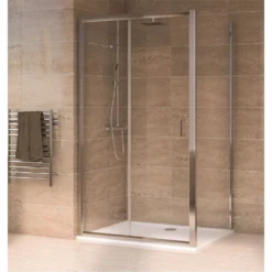Aqualux Sliding Door 1200 X 800mm Shower Enclosure And Tray Package