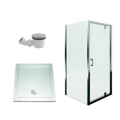 Aqualux Pivot Door 900 X 900mm Shower Enclosure And Tray Package -Triton None Store 12804142 1254833170668335