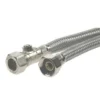 None Compression Braided Tap Connector With Valve - 15mm - 0.5in -Triton None Store 12806228 1254831960468854