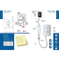 Triton Amber 3 8.5kW Electric Shower - White -Triton None Store 12806333 4304833216780363