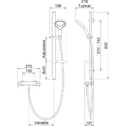 Methven Aio Aurajet Cool Touch Bar Shower & Kit - Chrome -Triton None Store 12807677 1384833193168317