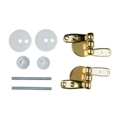 None Toilet Seat Hinges - Brass Wooden