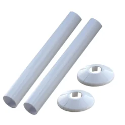 Oracstar Radiator Finishing Kit With 2 Finish Pipe Covers & 2 Radiator Pipe Collars - White