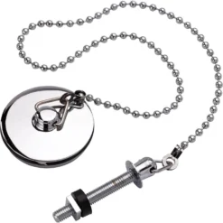 None Basin Plug With Chain And Stay Chrome Effect
