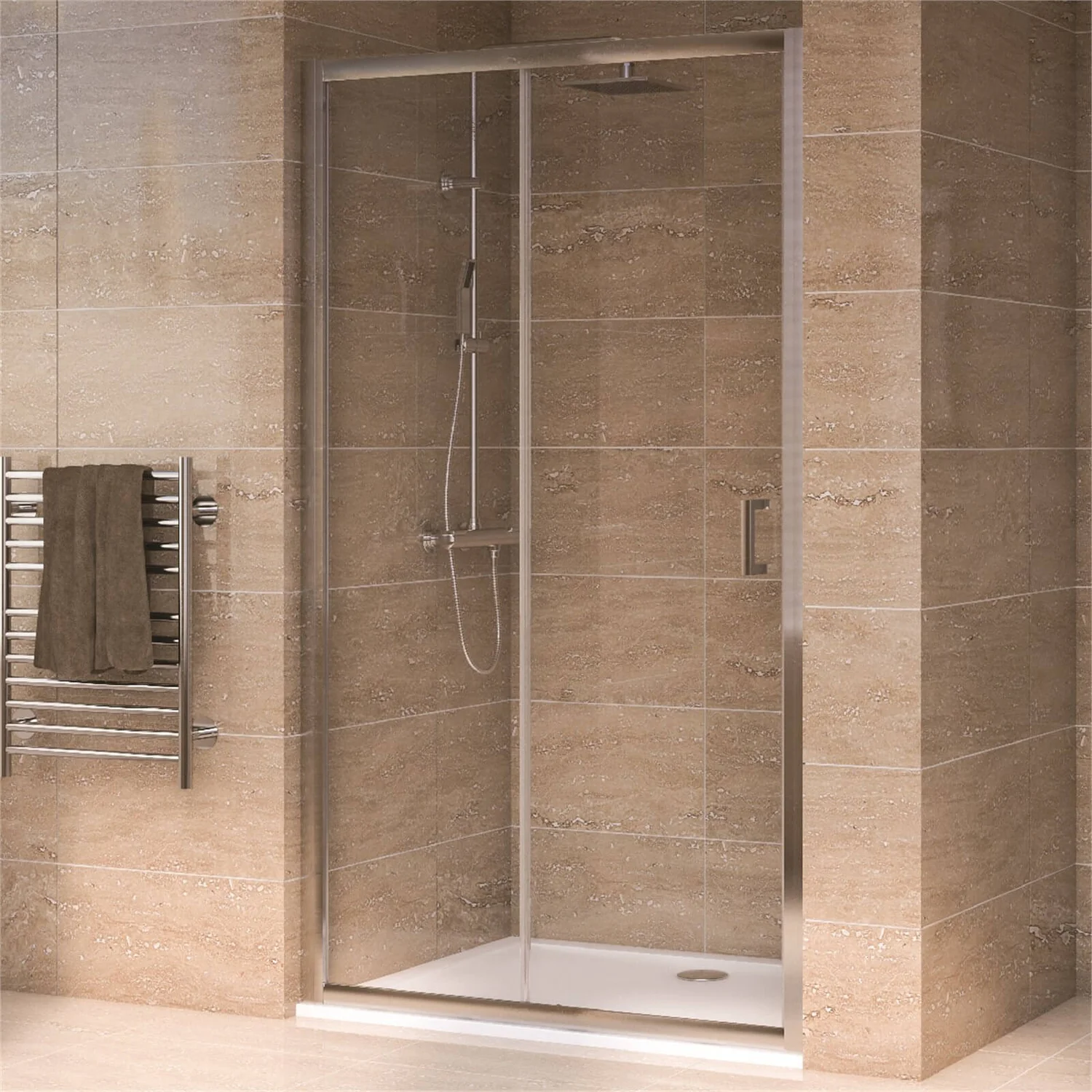 Aqualux Sliding Shower Door - 1400mm 6 Aqualux Sliding Shower Door - 1400mm - Image 4