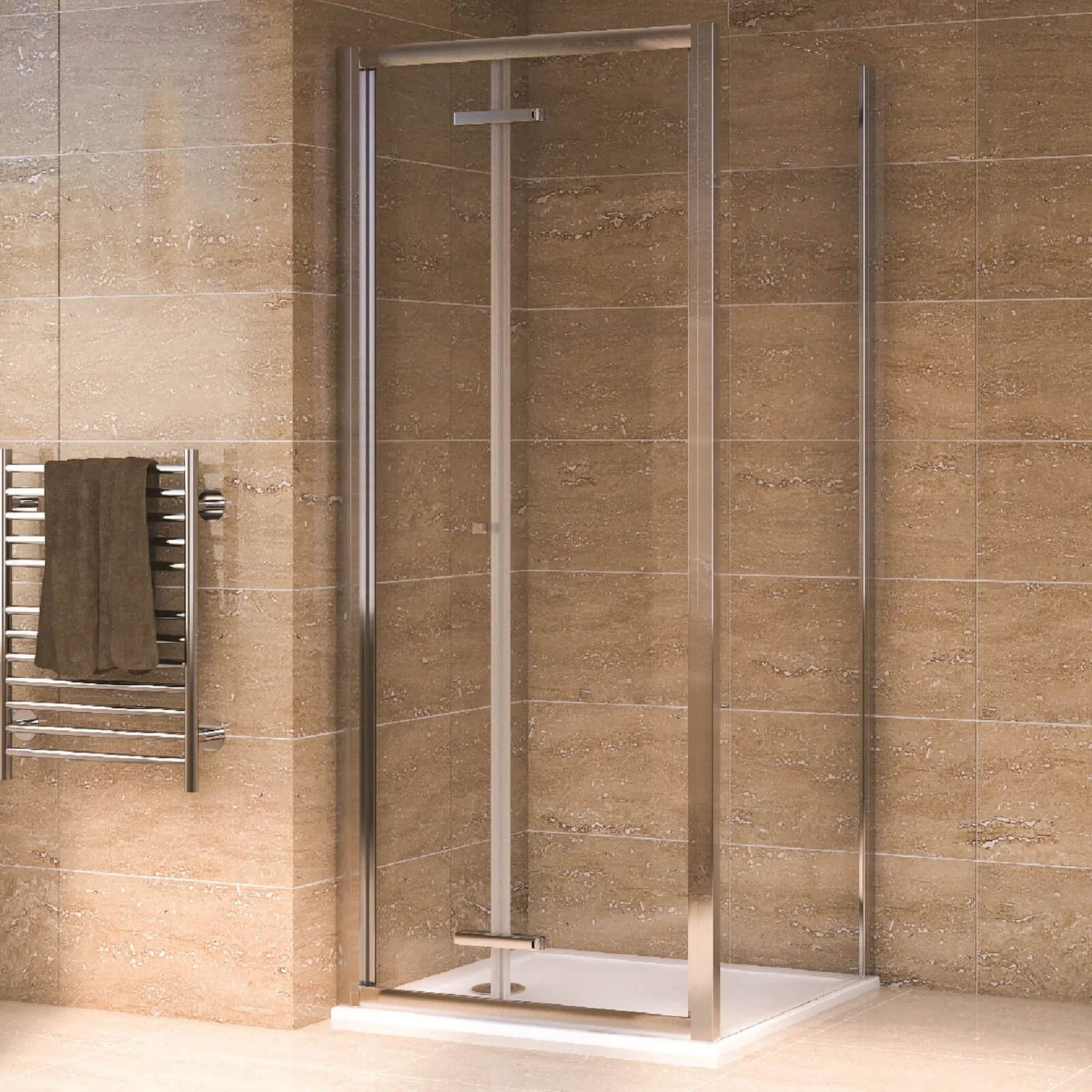 Aqualux Bi-Fold Door Shower Enclosure - 900 X 900mm 4 Aqualux Bi-Fold Door Shower Enclosure - 900 X 900mm - Image 2