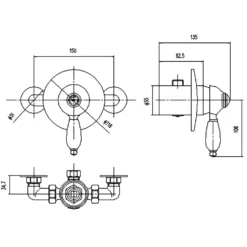 Balterley Traditional Exposed Manual Shower Valve -Triton None Store 12823210 2054833171490827