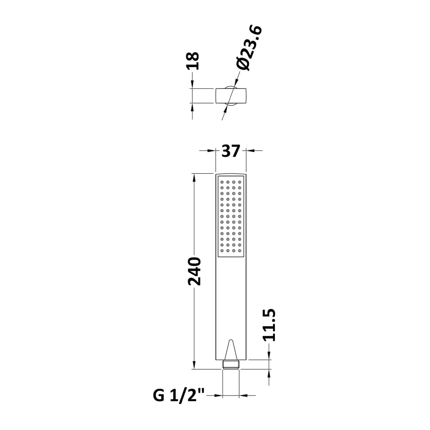 Balterley Square Easy Clean Handset 4 Balterley Square Easy Clean Handset - Image 2