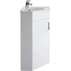 Balterley Orbit 1 Door Corner Cabinet Basin - Gloss White