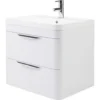 Balterley Wave 600mm Wall Hung 2 Drawer Vanity And Basin - Gloss White -Triton None Store 12823766 1494847466490398