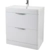 Balterley Wave 800mm Freestanding 2 Drawer Vanity And Basin - Gloss White 1 Balterley Wave 800mm Freestanding 2 Drawer Vanity And Basin - Gloss White -Triton None Store 12823768 7564847466505818