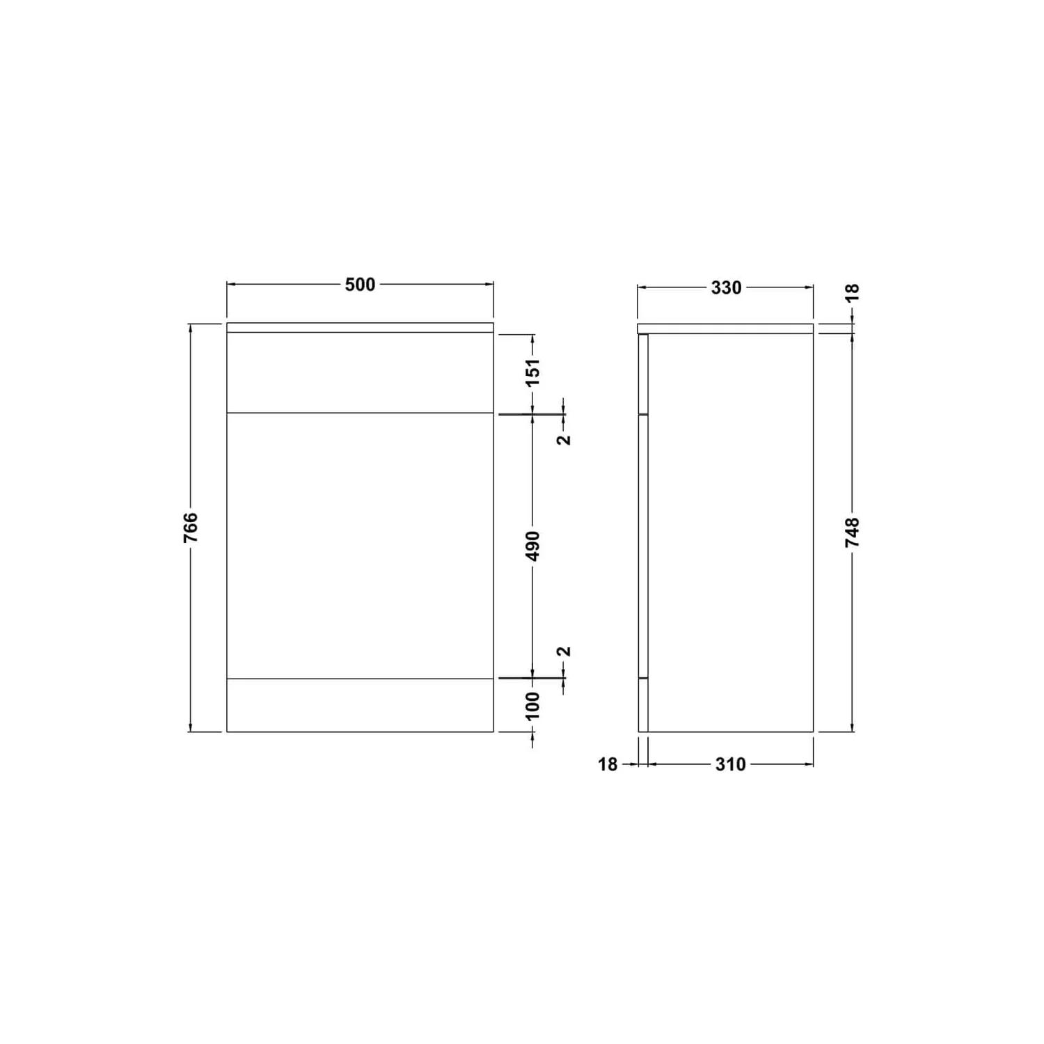 Balterley Orbit 500x330mm WC Unit - Gloss White 4 Balterley Orbit 500x330mm WC Unit - Gloss White - Image 2