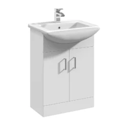 Balterley Orbit 550mm Freestanding Unit With Basin 2 - Gloss White