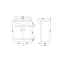Balterley Orbit 650mm Freestanding Unit With Basin 2 - Gloss White -Triton None Store 12824090 1804833198920778