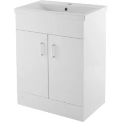 Balterley Bianca 500mm Freestanding Unit With Basin 1 - Gloss White