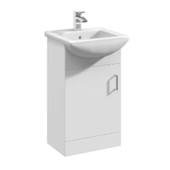 Balterley Orbit 450mm Freestanding Unit With Basin 2 - Gloss White