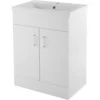 Balterley Bianca 600mm Freestanding Unit With Basin 2 - Gloss White
