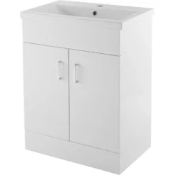 Balterley Bianca 600mm Freestanding Unit With Basin 2 - Gloss White