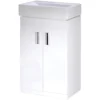 Balterley Orbit 450mm Freestanding 2 Door Unit With Basin - Gloss White -Triton None Store 12824098 1094847466799272