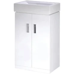 Balterley Orbit 450mm Freestanding 2 Door Unit With Basin - Gloss White