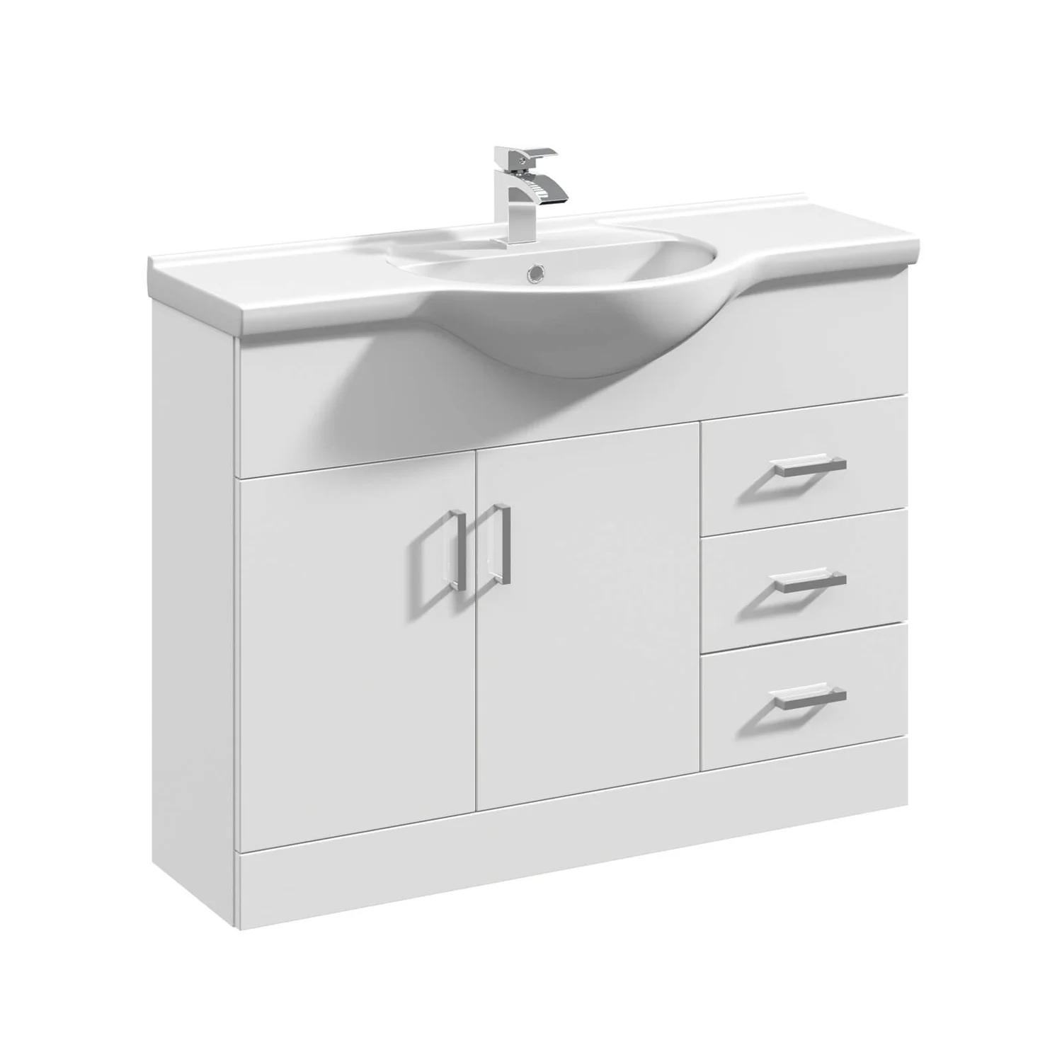 Balterley Orbit 1050mm Freestanding Unit With Basin 1 - Gloss White 3 Balterley Orbit 1050mm Freestanding Unit With Basin 1 - Gloss White