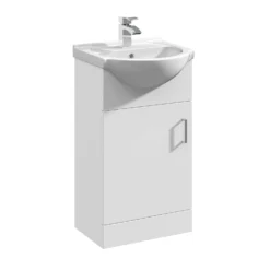 Balterley Orbit 450mm Freestanding Unit With Basin 1 - Gloss White