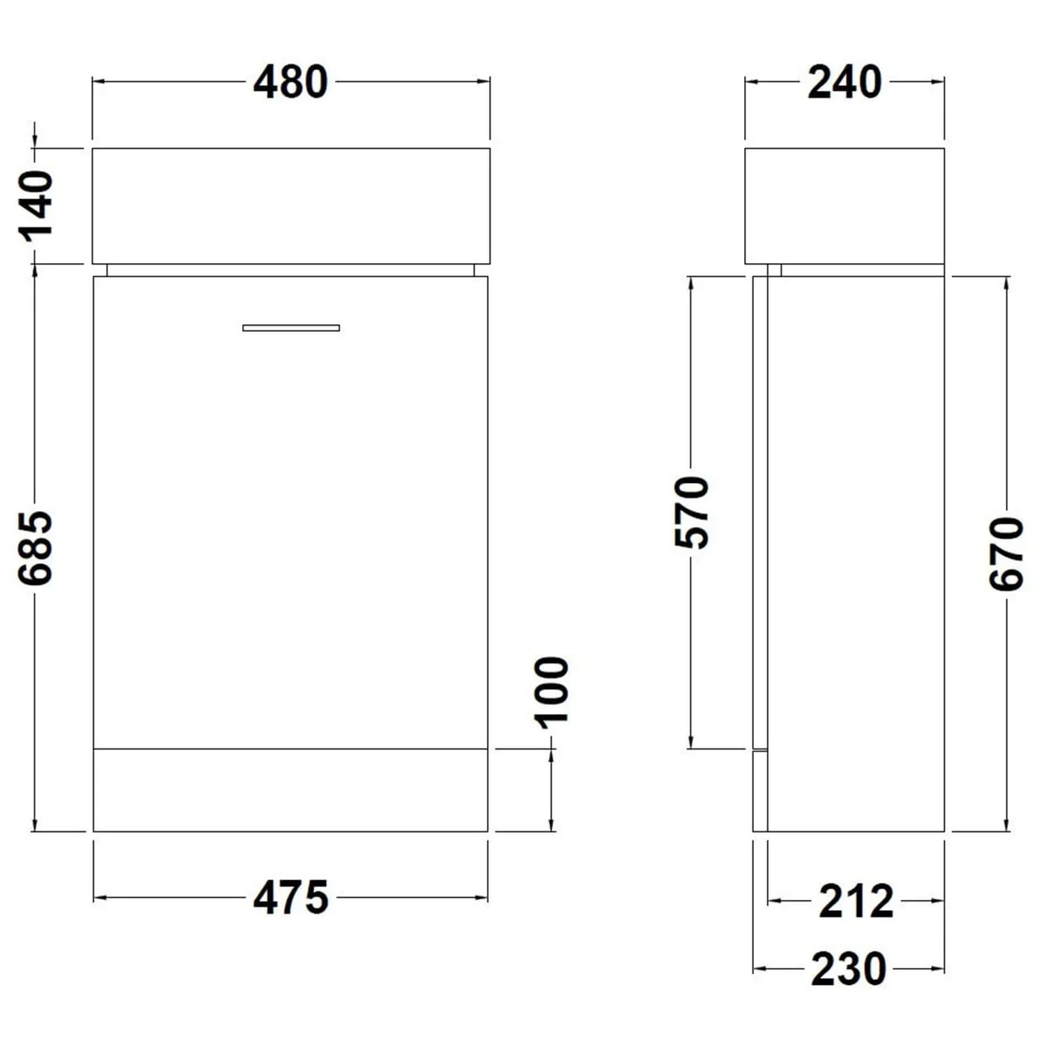 Balterley Orbit 480mm Compact Cabinet With Basin - Gloss White 4 Balterley Orbit 480mm Compact Cabinet With Basin - Gloss White - Image 2