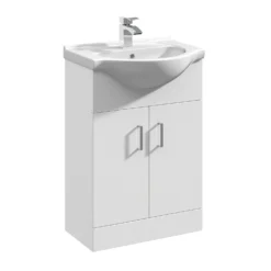 Balterley Orbit 550mm Freestanding Unit With Basin 1 - Gloss White