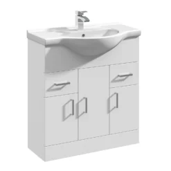 Balterley Orbit 750mm Freestanding Unit With Basin 1 - Gloss White