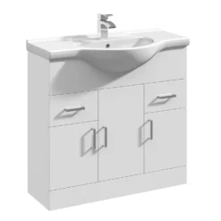 Balterley Orbit 850mm Freestanding Unit With Basin 1 - Gloss White