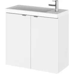 Balterley Dynamic 600mm Wall Hung Compact Vanity Unit With Basin - Gloss White