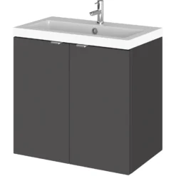 Balterley Dynamic 600mm Wall Hung Compact Door Unit With Basin - Gloss Grey