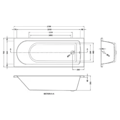 Balterley Standard Single Ended Bath - 1700mm X 700mm 5 Balterley Standard Single Ended Bath - 1700mm X 700mm -Triton None Store 12825062 6314833221736132
