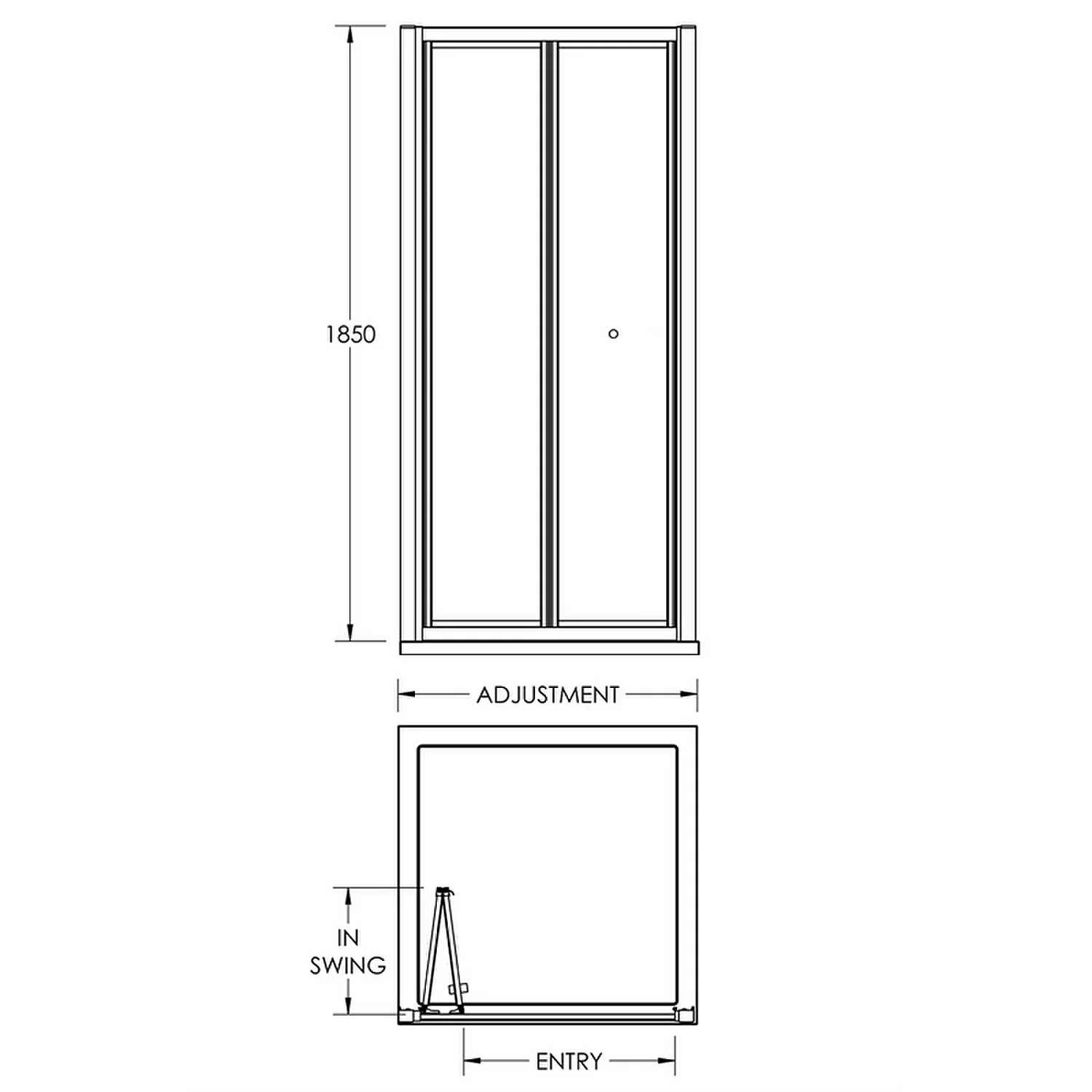 Balterley Bi-fold Shower Door - 1100mm (4mm Glass) 4 Balterley Bi-fold Shower Door - 1100mm (4mm Glass) - Image 2