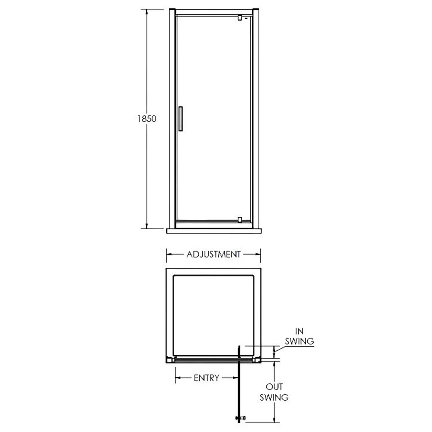 Balterley Pivot Shower Door - 700mm (6mm Glass) 4 Balterley Pivot Shower Door - 700mm (6mm Glass) - Image 2