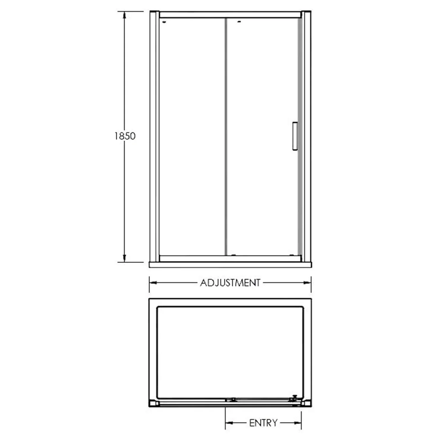 Balterley Single Sliding Shower Door - 1000mm (6mm Glass) 4 Balterley Single Sliding Shower Door - 1000mm (6mm Glass) - Image 2