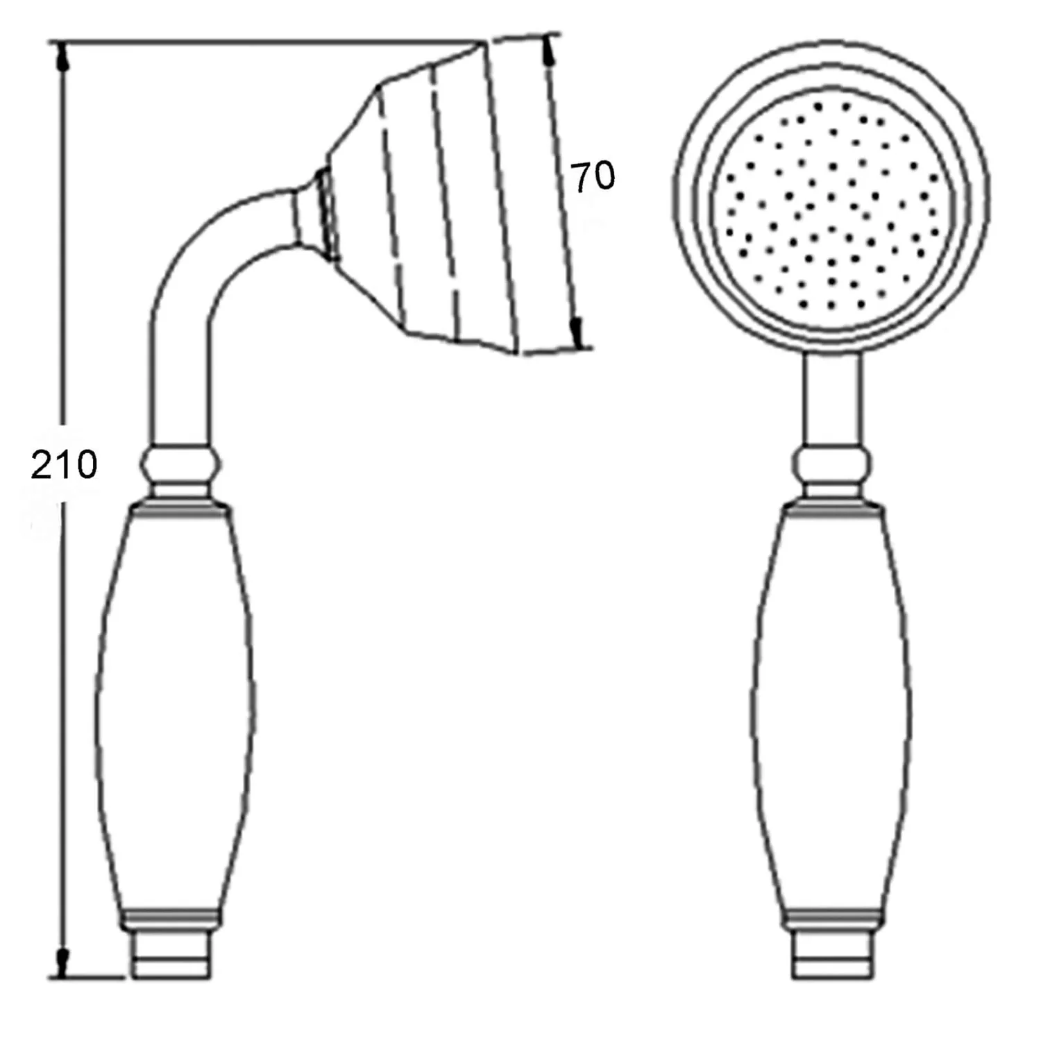 Balterley Large Traditional Handset - White 4 Balterley Large Traditional Handset - White - Image 2