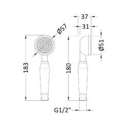 Balterley Small Traditional Handset - White -Triton None Store 12825556 1424833223432803
