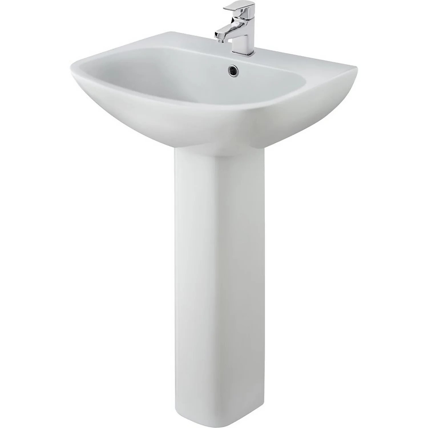 Balterley Faron 1 Tap Hole Basin And Full Pedestal - 545mm 3 Balterley Faron 1 Tap Hole Basin And Full Pedestal - 545mm