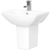Balterley Destin 1 Tap Hole Basin And Semi Pedestal - 500mm -Triton None Store 12825566 9524847468600814
