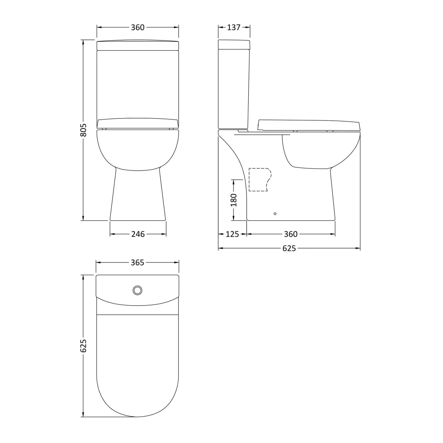 Balterley Ridley Compact Pan, Cistern And Soft Close Toilet Seat 4 Balterley Ridley Compact Pan, Cistern And Soft Close Toilet Seat - Image 2