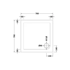 Balterley Square Shower Tray - 700 X 700mm -Triton None Store 12825602 7304832956460892