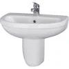 Balterley Vito 1 Tap Hole Basin And Semi Pedestal - 550mm