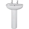 Balterley Vito 2 Tap Hole Basin & Full Pedestal - 550mm -Triton None Store 12825704 8774847468815548