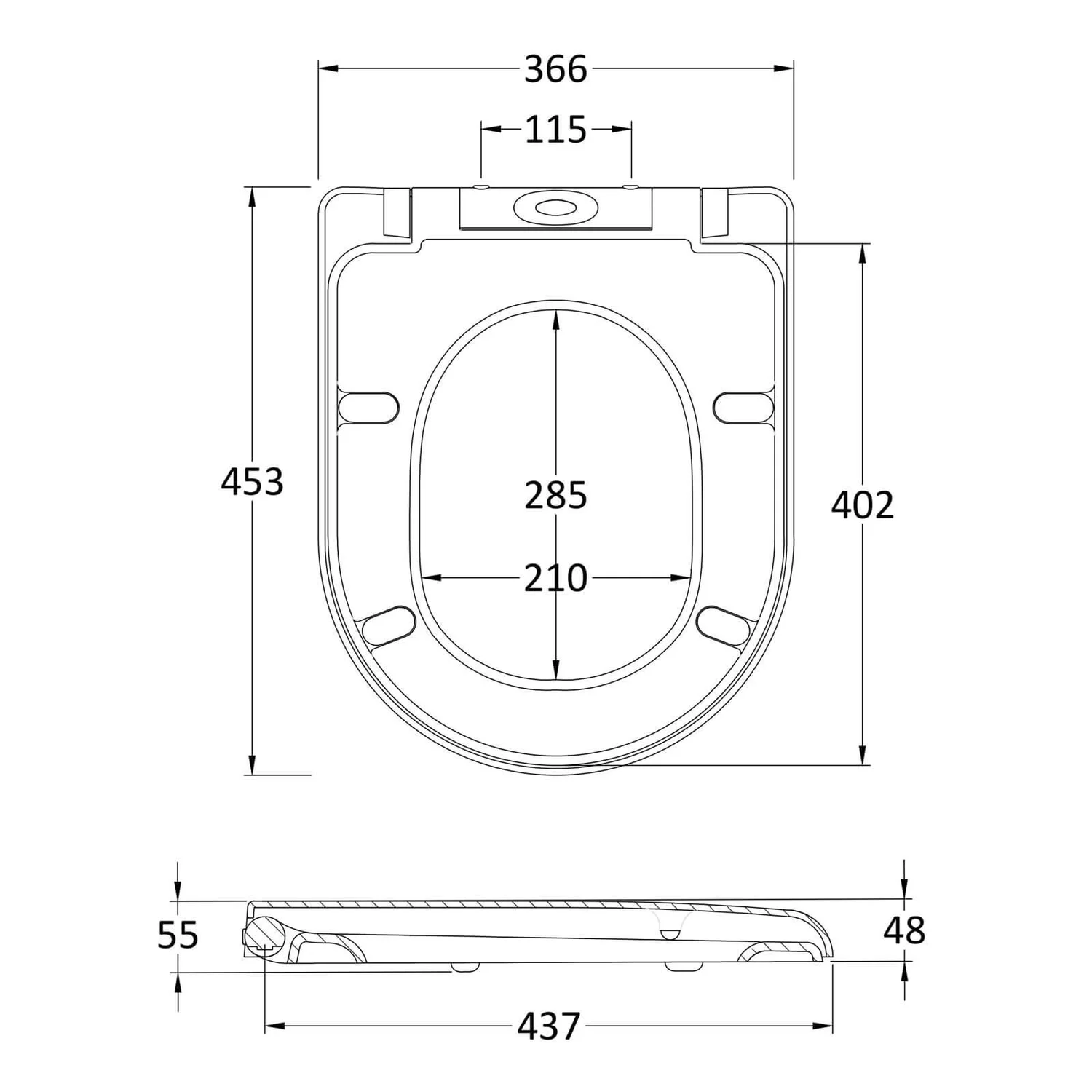 Balterley Luxury D Shape Soft Close Toilet Seat - White 4 Balterley Luxury D Shape Soft Close Toilet Seat - White - Image 2