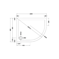 Balterley Right Hand Offset Quadrant Shower Tray - 1000 X 800mm -Triton None Store 12826063 6554832956178190