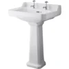 Balterley Harrington 2 Tap Hole Basin And Pedestal - 600mm 1 Balterley Harrington 2 Tap Hole Basin And Pedestal - 600mm -Triton None Store 12826196 4204847442493668