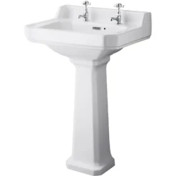 Balterley Harrington Comfort Height 2 Tap Hole Basin Pedestal - 560mm