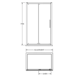 Balterley Sonic Single Sliding Shower Door - 1100mm (8mm Glass) -Triton None Store 12826224 2104832955414453